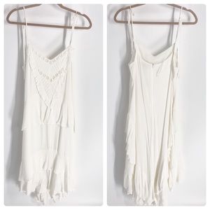 A La Plage NWT Ruffle Tiered Dress Ivory Sz M